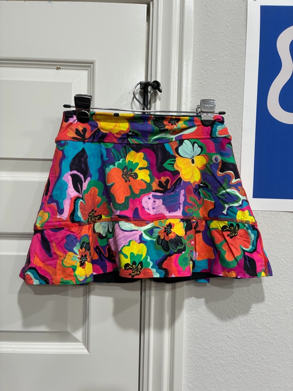 Vibrant Floral Ruffle Mini Skirt - Multicolor